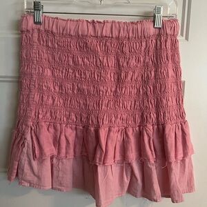 Anthropologie sz M   Smocked Ruffle Pink Women's Skirt